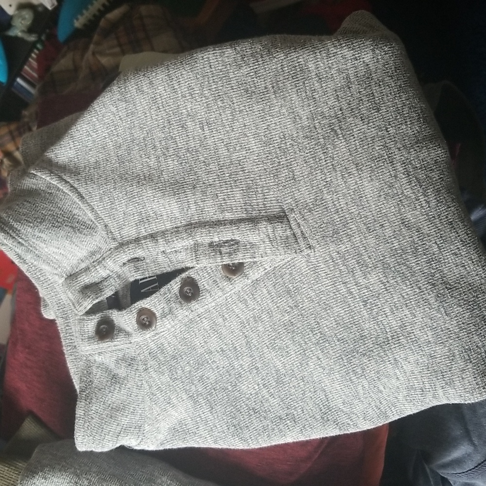 GAP Men's Small Gray Long Sleeve Mock Neck Pullover